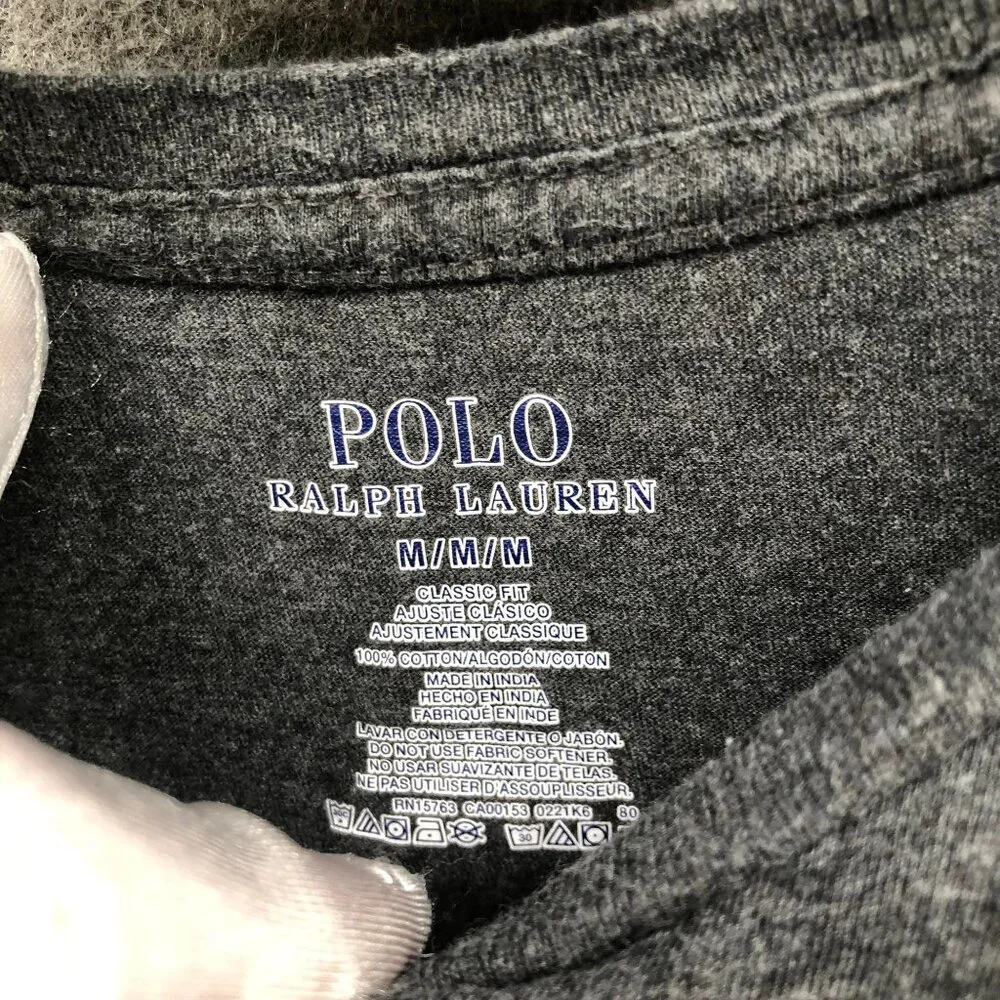 Polo‎ Ralph Lauren T Shirt Mens M Gray Short Sleeve Crewneck Cotton